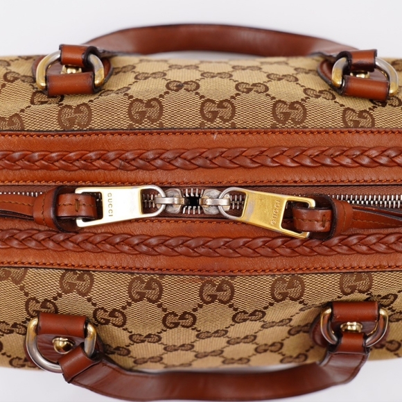 AV04 ❤️ GUCCI Monogram Brick Lane Boston - Picture 3 of 15